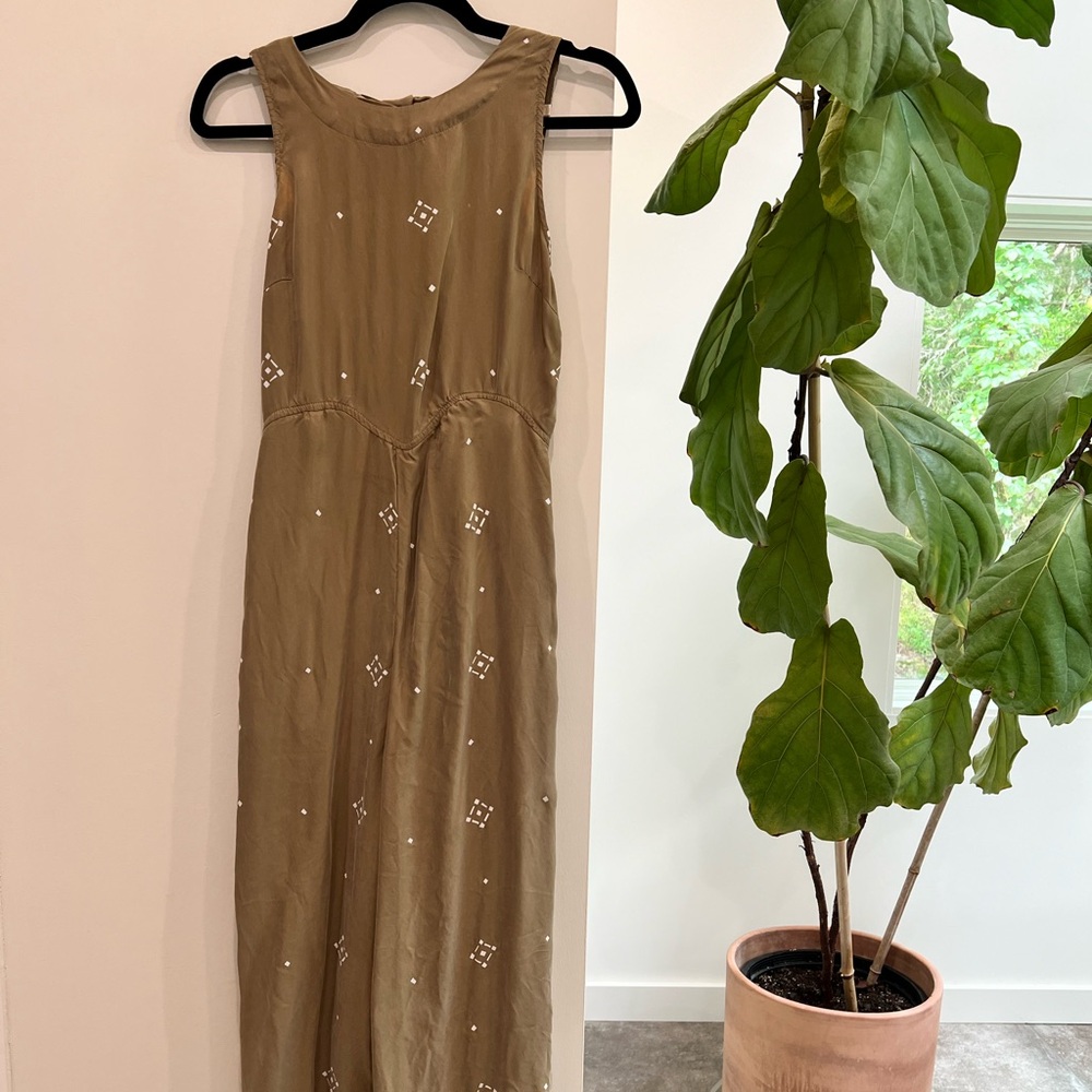 Anthropologie light sage green jumpsuit wide leg